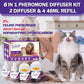 Cat Calming Diffuser, Cat Pheromones Calming Diffuser, Pheromone Dffuser to Calm Cats, Cat Calming Diffuser with 2 Diffuser + 4 Refill,120 Days for Cats Relief Stress Anxiety (Purple)