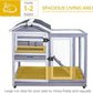 GEGURI Rabbit Hutch Indoor Rabbit Cage Outdoor, Wooden Bunny Cages for Guinea Pig with Wheels, Removable Tray, Ramp