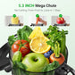 Juicer Machines,Aeitto Cold Press Juicer with 5.3“ Extra Large Feed Chute for Whole Fruits & Vegetables, Juice Extractor Machine, Self Feeding, Easy to Clean, High Juice Yield, Black