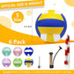 Magicorange Volleyball, 6 Pack Official Size 5 Volleyballs- PU Leather Indoor Outdoor Soft Touch Recreational Volleyballs for Beach Play, Game,Gym,Training -Includes Ball Pump