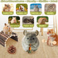 18 PCS Hamster Chew Toys Set, Natural Apple Wood Guinea Pig Toys, Hamster Cage Accessories Include Bridge, Seesaw, Carrot, Timothy Straw Stick Dental Care for Rat Gerbil Chinchilla Rabbits