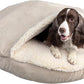 Snoozer Luxury Cozy Cave Dog Bed - Indoor Dog Bed with Cover Cave, Covered Calming Burrow for Medium & Large Sized Pets with Blanket Attached, Enclosed, Washable - XL, Buckskin
