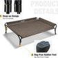 Veehoo Medium Elevated Dog Bed, Guardrail, Non-Slip, Chewproof, Washable & Breathable Teslin Mesh, Brown