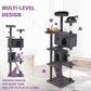 70 inches Cat Tower for Indoor Cats Multi-Level Cat Condos for XL Cat Tree Cat Climbing Tower with Scratching Posts, Hanging Toys,Light Gray