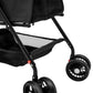 Pet Stroller, 4 Wheels Dog Cat Carrying Cart, Foldable Puppy Carrier with Storage Bag and Detachable Grid Structure for Small/Medium Dogs Cats Up to 44Lbs (Black)