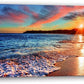 Yxbhhym-Beach Wall Art Pictures Decor for Bedroom Large Ocean Canvas for Wall Art Living Room Sunset Painting Coastal Artwork for Wall Seascape Print Sea Poster Landscape Office Art Home Decorations