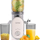 SUSTEAS Cold Press Juicer, 5.3" Feed Chute Slow Masticating Machines with 300W, Fit Whole Fruits & Vegetables, Easy to Clean, High Juice Yield, White
