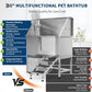 50" Stainless Steel Professional Dog Washing Station - Pet Bathing Tub w/Non-Slip Stairs & Storage Shelf | Slip-Resistant Floor Grate | for Large/Medium/Small Dogs