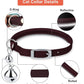 OOPSDOGGY Rolled Leather Cat Collar with Bell, Reflective Kitten Collars with Buckle Include Safety Elastic Strap - Adjustable Small Pet Collars for Boy Girl Cats (Burgundy)