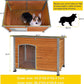 Aivituvin Dog House Outdoor & Indoor Wooden Dog Kennel for Winter with Raised Feet Weatherproof for Small & Medium & Large Dogs,Unique All-Around Iron Frame…