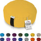 Bean Products Zafu Meditation Pillows for Sitting on Floor, Yoga Cushion, Cotton/Buckwheat Fill Yoga Pillow, Zafu Meditation Cushion, Zen Kneeling Prayer Pad- Made in USA - 14" Round - Saffron