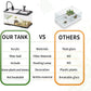 (Tank + Light + Filter + Filter Balls) Turtle Tank Kit, Turtle Tank Starter Kit,Bottom Drainage, Multi-Function Areas for Turtles, Crabs,Fishes, Amphibians,Reptiles.(15.75 x 8.64 x 8.64 Inch)