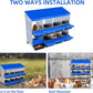 Chicken Nesting Boxes, 8 Hole Metal Chicken Laying Box with with Removable Trays and Roll Out Egg Collection for Chicken Coop, Blue
