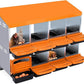 Chicken Nesting Boxes, 8 Hole Metal Chicken Laying Box with with Removable Trays and Roll Out Egg Collection for Chicken Coop, Orange