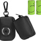 Petmolico Dog Poop Bag Holder Leash Attachment, Dog Waste Bag Dispenser Zippered Pouch, Fits Any Puppy Leash, Includes Free Roll of Poop Bags, Poop Bag Dispenser - 2 Pack, Black