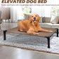 Heeyoo Elevated Dog Bed, Cooling Raised Pet Cot with Chew Proof Washable Breathable Mesh and Metal Frame, Portable Dog Cot Bed with No-Slip Feet for Outdoor or Indoor Use