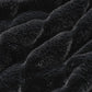 Cozy Bliss Faux Fur Throw Blanket for Couch, Cozy Warm Plush Striped Blanket for Sofa Bedroom Living Room, Black