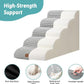 Extra Wide Dog Stairs 19.7" Width, Large Pet Step for Small Medium Dog, Puppy or Cat, Ramp for High Bed or Car, High Density Foam Ladder, Stable, 5 Step, 19.7x33x22.4 inch, White Black