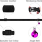 Breakaway Cat Collar Leather with Removable Bell - 13 Colors Available - Soft Adjustable Girl Boy Safety Lightweight Pet Kitten Collars Pink Brown Blue Green Red Orange Black (Black)