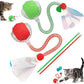 Red & Green Interactive Cat Toy Ball Combo – Automatic Agile Moving Cats Toys with 4 Tail Accessories, Bird Chirping & Motion Activated, Kitten Balls for Multi-Cat Households
