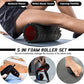 5 in 1 Foam Roller Set High Density Foam Roller Patented, Massage Stick, Massage Ball, Resistance Band for Deep Muscle Massage Pilates Yoga, Fitness for Trigger Point Release
