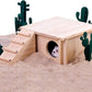 Fhiny Wooden Hamster Hideout for Small Animal, Gerbils Chamber Hut with Ladder Habitats Decor, Maze Climbing Toys for Dwarf Syrian Hamsters Mice and Other Small Pets