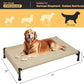 Veehoo Cooling Outdoor Dog Bed, Heavy Duty Elevated Pet Bed with Washable & Breathable Teslin Mesh, Non-Slip Silicon Feet, Dog Cot Bed with Support Hem, 47" x 29", Beige Coffee, CWC2433