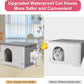 Rockever Plastic Cat House Outdoor with Escape Door, Waterproof Feral Cat House Outdoor Indoor, Sturdy Cat House for Outdoor Cats with Cat Bed Mat, Assemble Easily-Grey