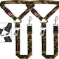 Removable Dog Seat Belt Harness for Car, 3 in 1 Pet Dog Car Seatbelt Leash, Retractable Restraint Secures to Vehicle Headrest & Adjustable Reflective Bungee Dog Seatbelt Tether, Camouflage