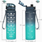 Enerbone Water Bottle, Leakproof BPA & Toxic Free, Motivational Water Bottle with Times to Drink and Straw, Fitness Sports Water Bottle with Strap for Office, Gym, Outdoor Sports