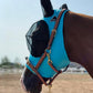 Horse Fly Mask Super Comfort Elasticity Horse Fly Mask with Ears We Only Make Products That Horses Like… (Pacific Blue, L)