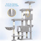 Hey-brother Cat Tree Tower, Scratching Posts with a Extended Part, Wide Platforms, Cozy Condos, Hammocks, Sisal Columns and Ball for Indoor Cats, 70.1 Inches, Light Gray MPJ038W