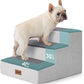 Dog Steps for Couch - Extra Wide Pet Stairs for Small Dogs and Cats, Dog Steps with Non-Slip Bottom Grey 3 Steps, Grey