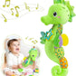 Baby Toys 0 to 12 Months, Musical Stuffed Animal Activity Soft Toys with Multi-Sensory Crinkle, Rattle and Textures, Infant Tummy Time Toys for Newborn Boys Girls, Seahorse, Green