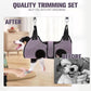 PAWCHIE Dog Grooming Hammock Harness for Dogs & Cats with Pet Nail Clipper Trimmer- Breathable Cat Hanger Sling for Trimming Clipping Nails-Dog Hammock Restraint Bag for Small Medium Large Dog, Pink M