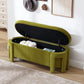 Kmax 50" Storage Ottoman Bench Modern Velvet Entryway Bench Comfy Upholstered End of Bed Bench for Hallway Entrance Bedroom Corner, Olive Green