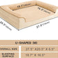JOYELF Orthopedic Dog Bed for Medium Dogs,U-Shaped Foam Sofa Bed, Bolster Waterproof Pet Bed with Removable Washable Cover and Nonskid Bottom, for Small to Medium Dogs - Khaki