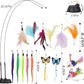 Suction Cup Cat Toys,Interactive Cat Wand with 15Pcs (Feather, Mouse, Butterfly, Worm),Durable Cats Fishing Pole Toy for Indoor Kittens,Fun Stick Toy for Exercise&Play