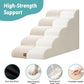 Extra Wide Dog Stairs 19.7" Width, Pet Step for Small Medium/Large Dog, Puppy or Cat, Pet Ramp for High Bed or Car, High Density Foam Ladder, Stable, 5 Step, 19.7x33x22.4 in, Beige