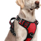 rabbitgoo Dog Harness for Large Dogs, No Pull Pet Vest with 3 Buckles, Adjustable Soft Padded Pet Harness with Easy Control Handle and Reflective Strips, Red, L