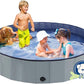 Foldable Dog Bath Swimming Pool 71'' Plastic Kiddie Pool Professional Tub Collapsible Grooming Bathtub for Pets Kids Baby and Toddler, 71 x 12 Inches Gray