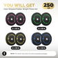 2 Inch Bumper Plates，10-500lbs，Barbell Rubber Olympic Weight Plates Set for Home Gym, Strength Training & Weight Lifting, Multiple Options Colors