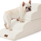 Dog Stairs Ramp for Bed 19.7" H - Pet Stairs Steps for Small to Medium Dogs to Get on Bed and Couch, 35D Foam with Non-Slip Bottom Beige, 4 Steps