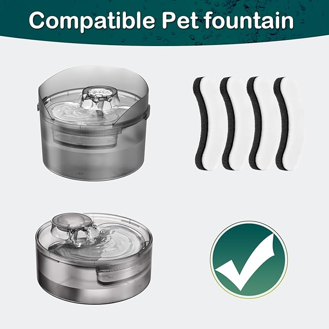 Opeth Cat Water Fountain Filter,Cat Fountain Filters for DF10 and DF30 Automatic Pet Water Fountains,Dog Fountain Filters Replacement,Carbon Pet Fountain Filter Replacement