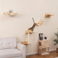 Tangkula Cat Wall Shelves, Wall Mounted 4pcs Kitten Furniture Set with Hammock, 2-Step Kitty Tree, Perch, Non-Slip Carpet Mat, Sisal Stairs & Scratching Posts, Wooden Cat Climber Steps (Natural)