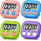 4 Pack Digital Kitchen Timer Magnetic Digital Timer with Big Display Loud Ring Cooking Timers for Kitchen Electronic Timer for Cooking, Game, Gym, Break Time, Classroom (Pink,Blue,Green,Purple, 4)