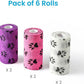 WePet Pet Wrap, Self-Adhesive, Only Sticks to Itself, Non-Woven Tape for Dog Legs, Paws, Wounds, First Aid Cohesive Gauze for Horse, Cat, Bird, Animal, 6 Rolls, 4 Inch, Pawprints B