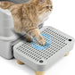 Cat Litter Box Step Ramp, Cat Litter Catcher Mat with Wooden Feet, Filter Function, Cat Pedal Stool for Self-Cleaning Cat Litter Box, Ideal for Kitten & Elderly Cats (Light Grey)