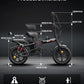 2 Seater Electric Bike for Adults,Mini Bike 500/750 Motor,28MPH,48V/15AH Removable Battery,25-30Miles 16" Fat Tire Commuter Ebike,Full Suspension Foldable Electric Bicycles for Adults Teens