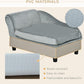 PawHut Luxury Fancy Dog Couch with Hidden Storage, Small Dog Sofa Bed with 2" Soft Foam, Modern Pet Furniture for Puppies & Little Breeds, Pale Gray